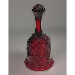 Vintage Avon Bell 1876 Cape Cod Ruby Red Glass Dimple Crimson Scarlet - NICE!!